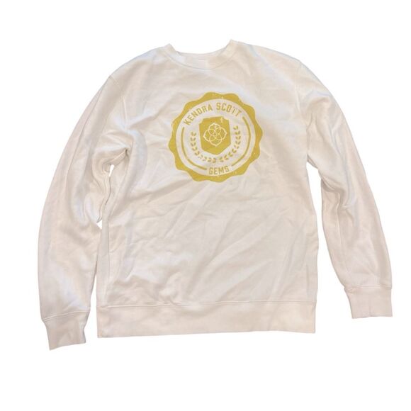 Kendra Scott Gems White and Yellow Logo Sweatshirt - Picture 1 of 4